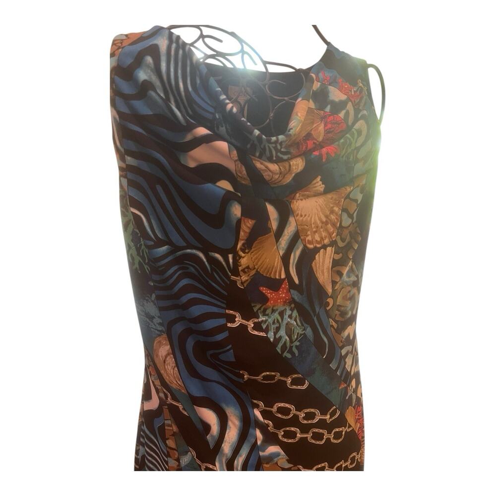 CACHE Blue Animal Tropical Sea life Resort Wear Beach Dress Size S